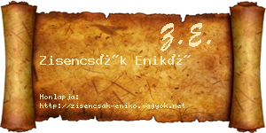 Zisencsák Enikő névjegykártya